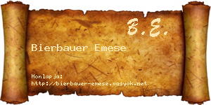 Bierbauer Emese névjegykártya